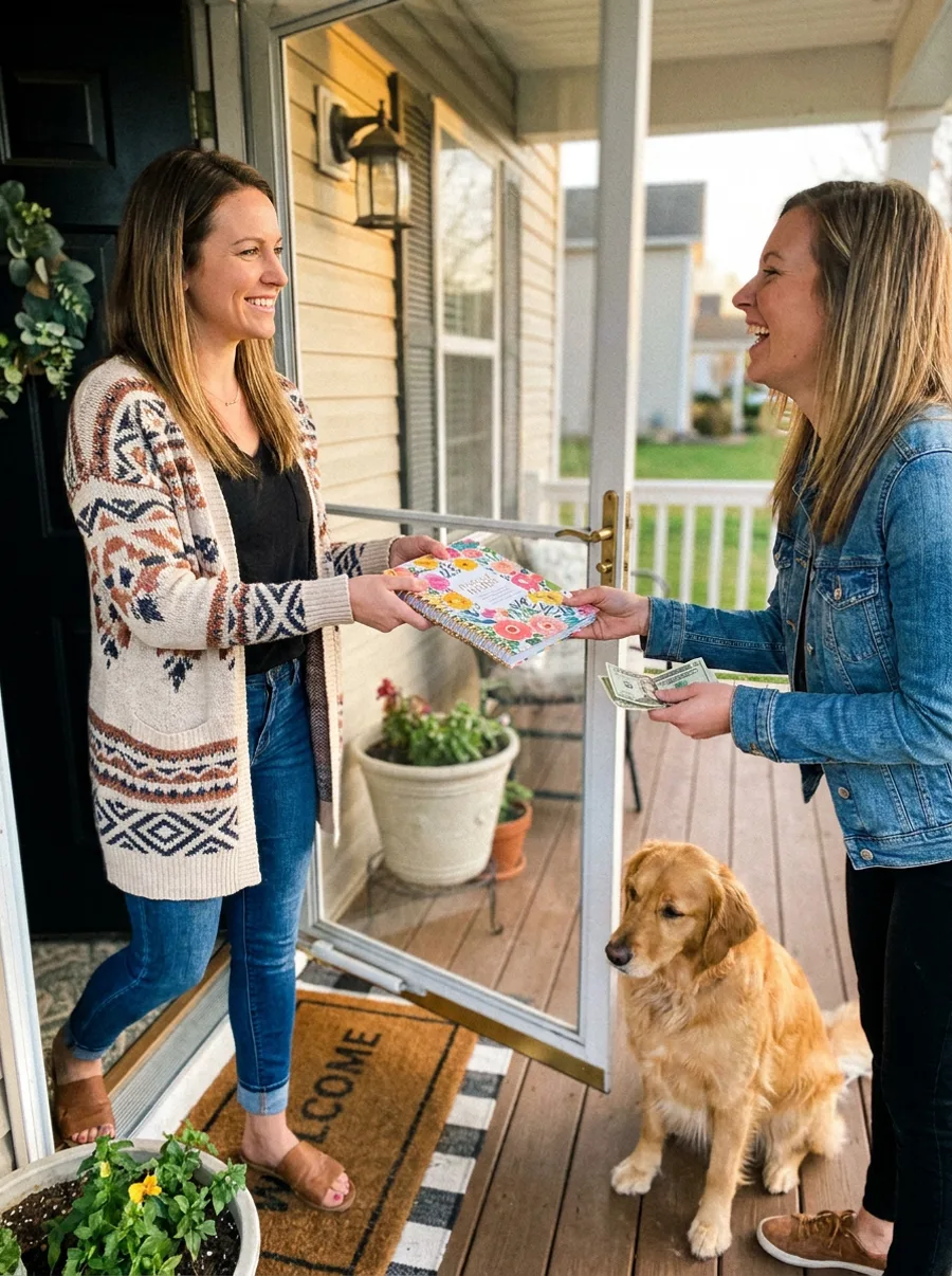Selling a finished planner to a neighbor for cash